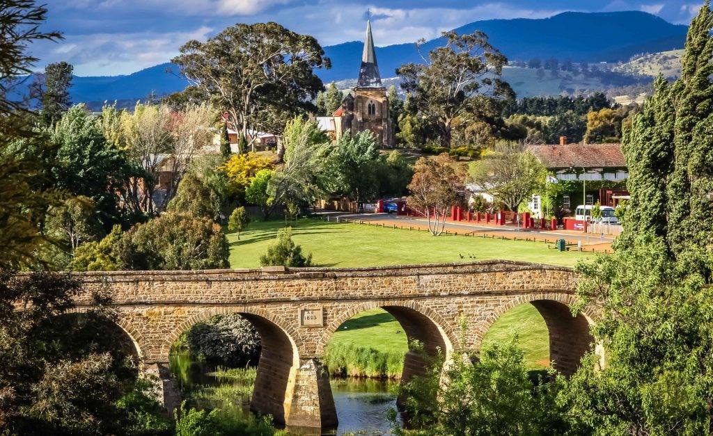 "Charming Richmond, Tasmania, reflecting its rich history and gastronomic culture."