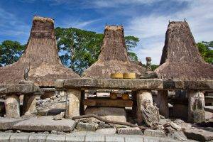 Sculptured stoned megalithic tombs in Rende